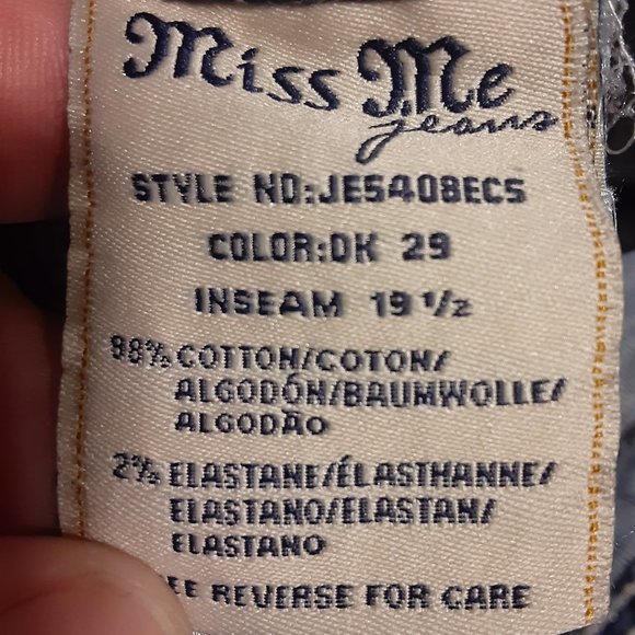 Miss Me Women's Easy Crop Embellished Jeans JE5408EC5 Size 28 - Picture 7 of 7